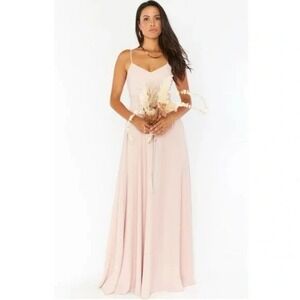 NWT Show Me Your Mumu Faith Maxi Dress Dusty Blush Crisp Small Retail $198